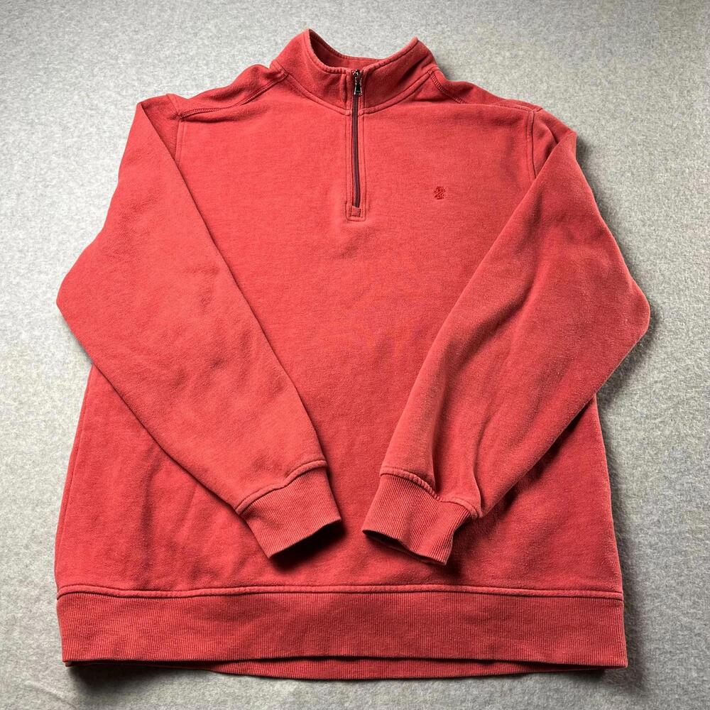 IZOD Saltwater Men’s XL 1/4 Zip Pullover Sweater Red Relaxed Classics